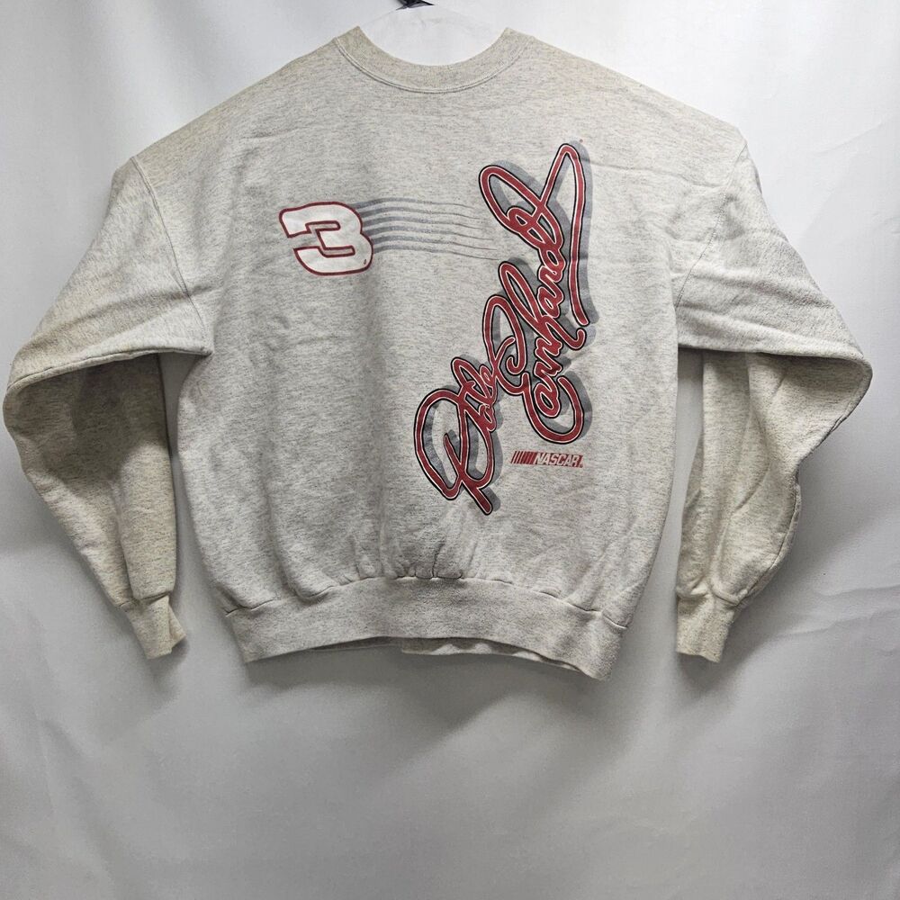 Vintage Dale Earnhardt NASCAR Sweatshirt Gray Size XL (No Tag) Shoulder Staining